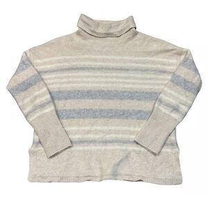 Magaschoni 100% Cashmere Turtleneck in Gray and Cream